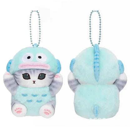 Kawaii Mofusand Shark Cat Keychain – Cute Cartoon Pendant Doll for Backpack & Decor