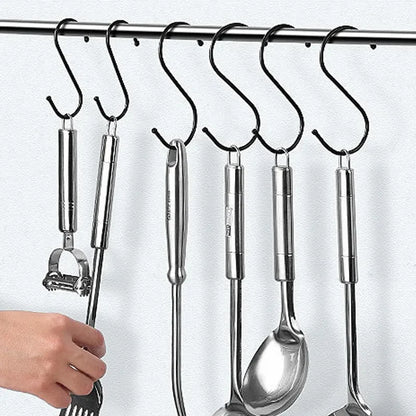 10/50pcs Metal S-Shape Hooks – Multi-Function Hangers for Kitchen, Bathroom, Bedroom, Clothes, Bags & Plants