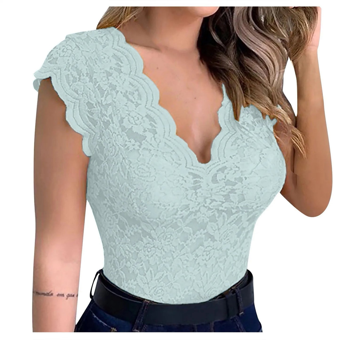 Women’s Lace Camisole Tank Top – Sexy V Neck Summer Bralette Vest in Candy Colors