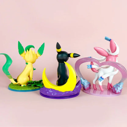 Anime Pokemon Figures – Sylveon, Umbreon, Leafeon Cute Statue Models for Tabletop Collection & Girl’s Birthday Gift