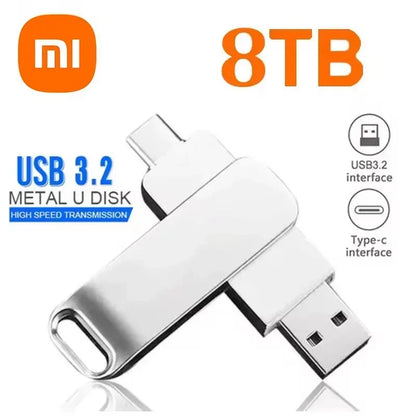 Xiaomi USB 3.2 16TB Flash Drive — High-Speed Metal Pendrive, Waterproof Portable Memory Stick