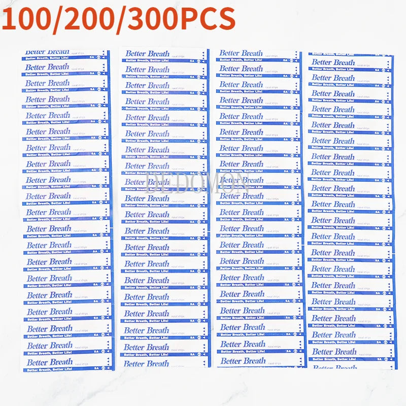 Breath Nasal Strips | 100/200/300PCS Anti-Snoring Nose Patches for Easier Breathing & Better Sleep Aid