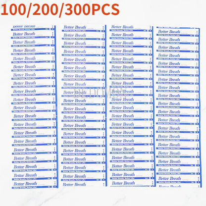 Breath Nasal Strips | 100/200/300PCS Anti-Snoring Nose Patches for Easier Breathing & Better Sleep Aid