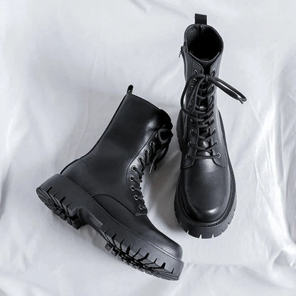 Luxury Brand Men's High Top Boots – Designer Leather Casual, Business & Outdoor Work Boots for Men