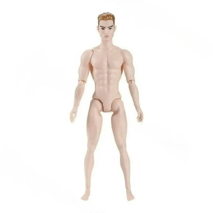 1/6 Male Action Figure Doll — 35cm Multi-Joint Strong Man Body with 13 Joints DIY Toy (White/Normal/Tan)