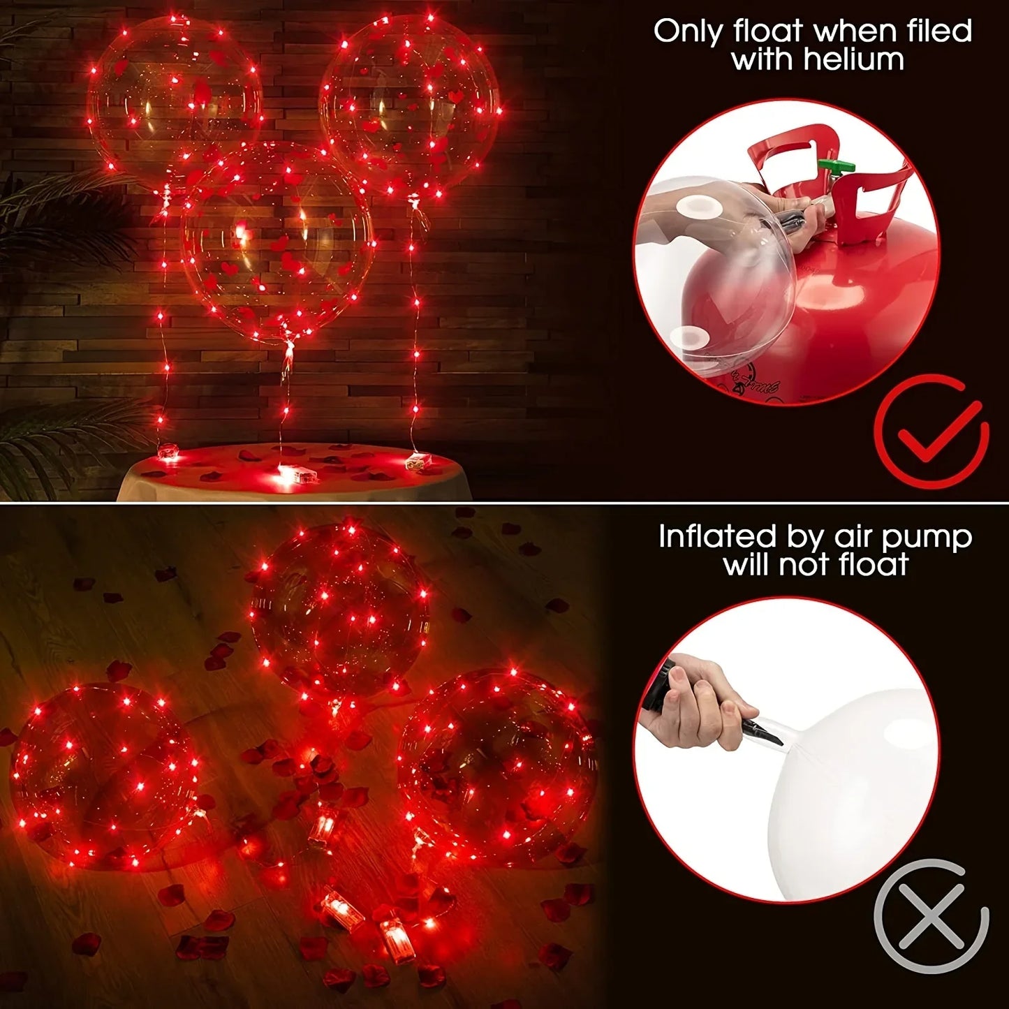 Glowing I Love You Bobo Bubble Transparent Balloon - Perfect for Valentine's Day and Wedding Decorations