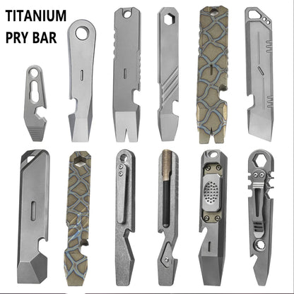 Titanium Alloy Multifunction EDC Tool – Wrench, Pry Bar, Bottle Opener & Screwdriver for Outdoor Use
