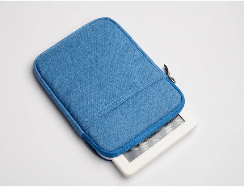 Soft Protective E-Book Sleeve Bag — 6" Case for Kindle Paperwhite 1/2/3/4 & Kobo Clara HD