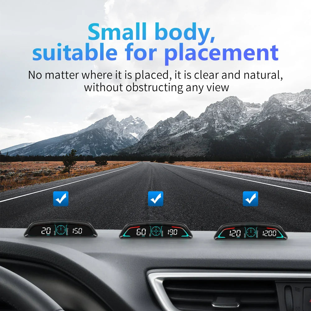 Multi OBD Meter B3 HUD – Speed, RPM, Water Temp, Fuel, Time with Overspeed, Voltage Alarm & Drive Reminder