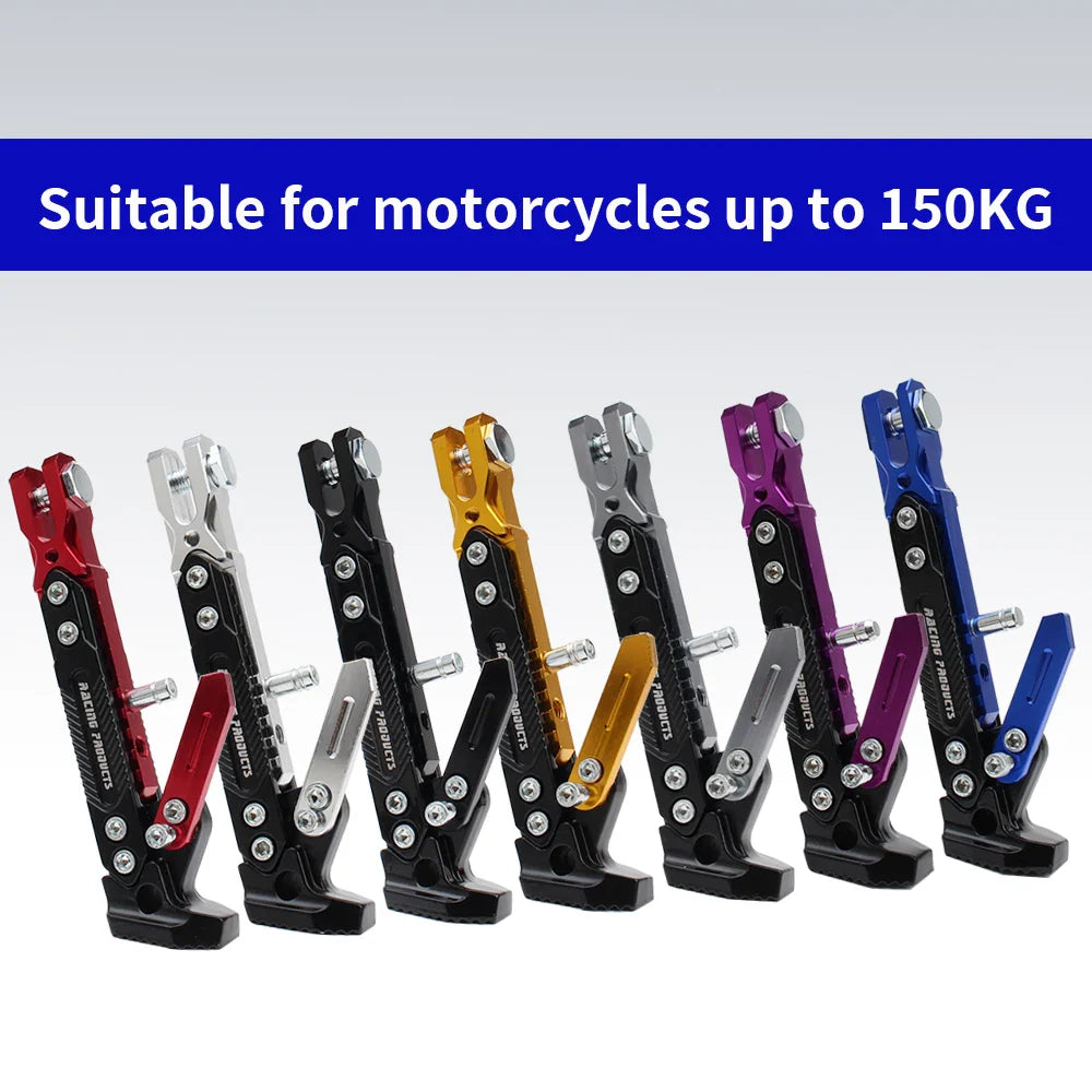 Motorcycle Kickstand Support — Universal Alloy Side Stand Bracket for Dirt Bikes & Motorbikes Tripod Foot Holder