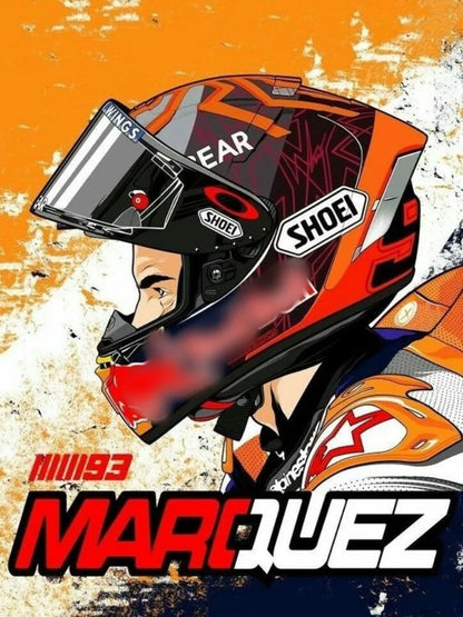 Marquez 5D Diamond Painting Motorcycle – DIY Sports Diamond Embroidery Mosaic Oil Painting for Home Decor and Gift