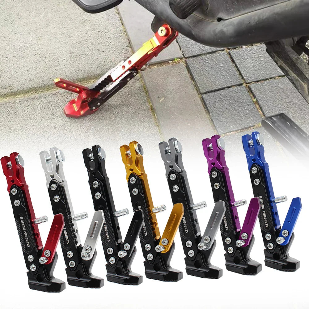 Motorcycle Kickstand Support — Universal Alloy Side Stand Bracket for Dirt Bikes & Motorbikes Tripod Foot Holder