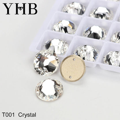 YHB XIRIUS AB Moonlight Glass Crystal — Flatback Sew-On Rhinestones for Garments, Clothes & Bags