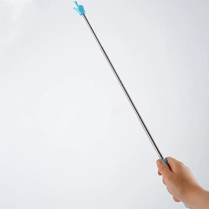 Retractable Teacher Pointer — Stainless Steel Telescopic Finger Design Stick for Classroom Teaching Supplies