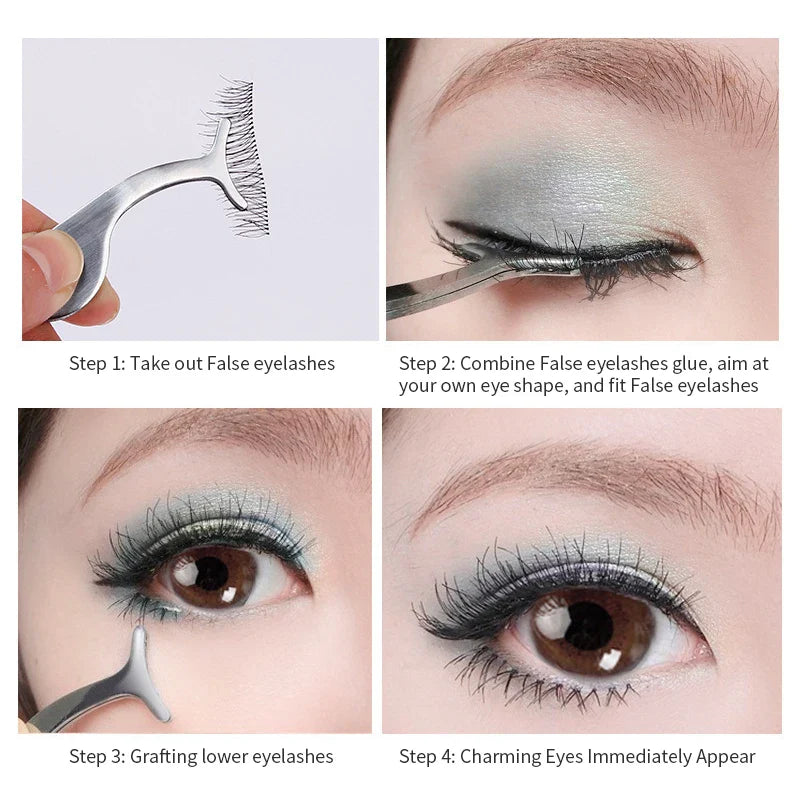False Eyelash Applicator Tweezer – Professional Makeup Tool for Easy Mink Lash Application & Curling