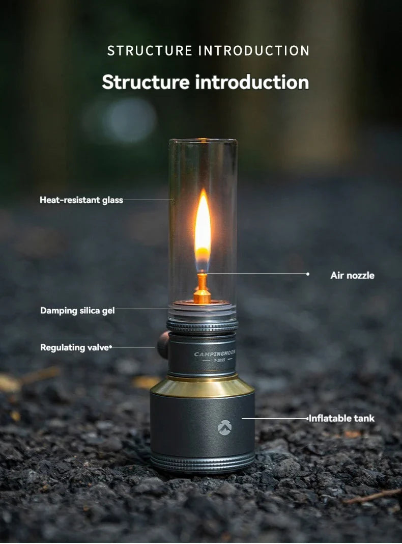 CAMPINGMOON Inflatable Aluminum Can Candle Light Set — Portable Camping & BBQ Atmosphere Lanterns