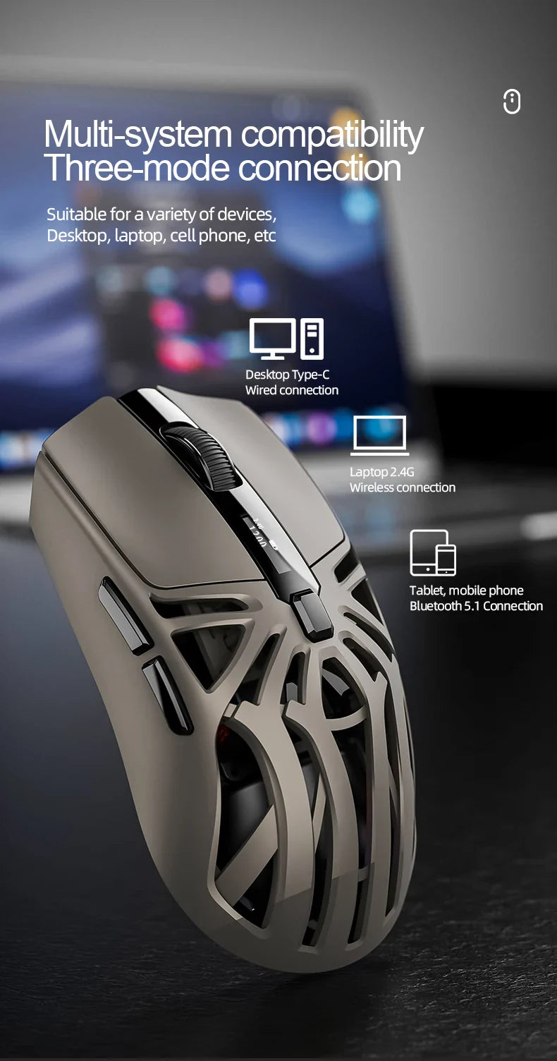 SmailWolf RS8 Wireless Gaming Mouse – Bluetooth & 2.4G, Lightweight E-Sports Mouse, 10,000 DPI, Triple Mode