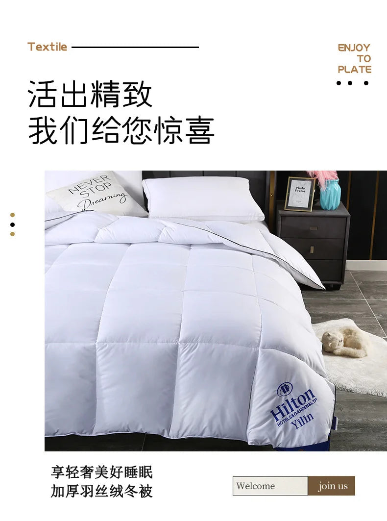 Noble 100% Goose Down Duvet – Thick Comforter Quilt, Single & Double Size, Monochromatic Winter Blanket