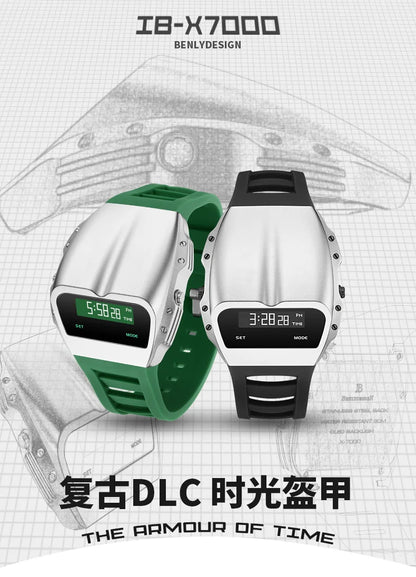Men’s Retro Digital Watch - Waterproof Electronic Wristwatch with Vintage Style