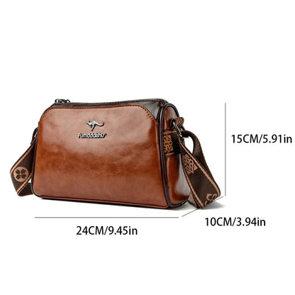 Women’s Soft Leather Shoulder Bag – Luxury Designer Vintage Crossbody & Messenger Handbag