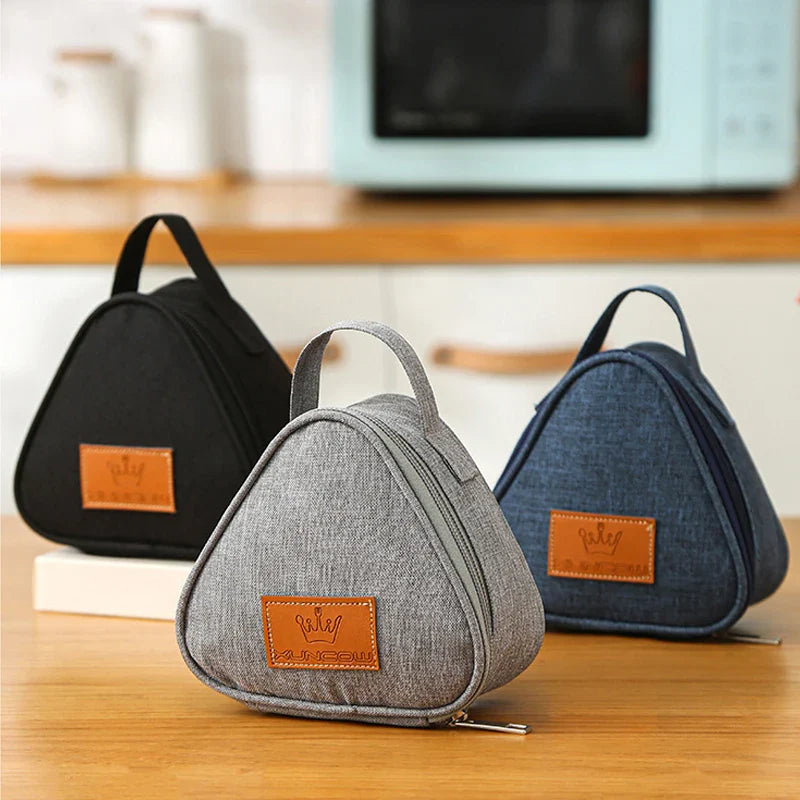 New Triangular Insulation Bag: Mini Aluminum Foil Student Rice Ball Bag - Cute Portable Lunch Box for Outdoor Lunches