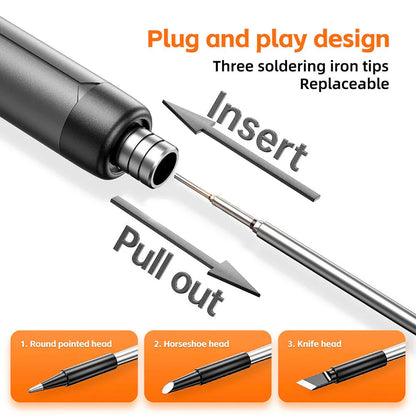 USB Type-C Mini Soldering Iron Set – 5V 8W Electric Soldering Tool with Digital Display & Adjustable Temperature