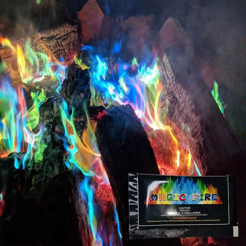 10-Pack Color Changing Fire Packets – Non-Toxic Powder for Bonfires, Fire Pits & Fireplaces