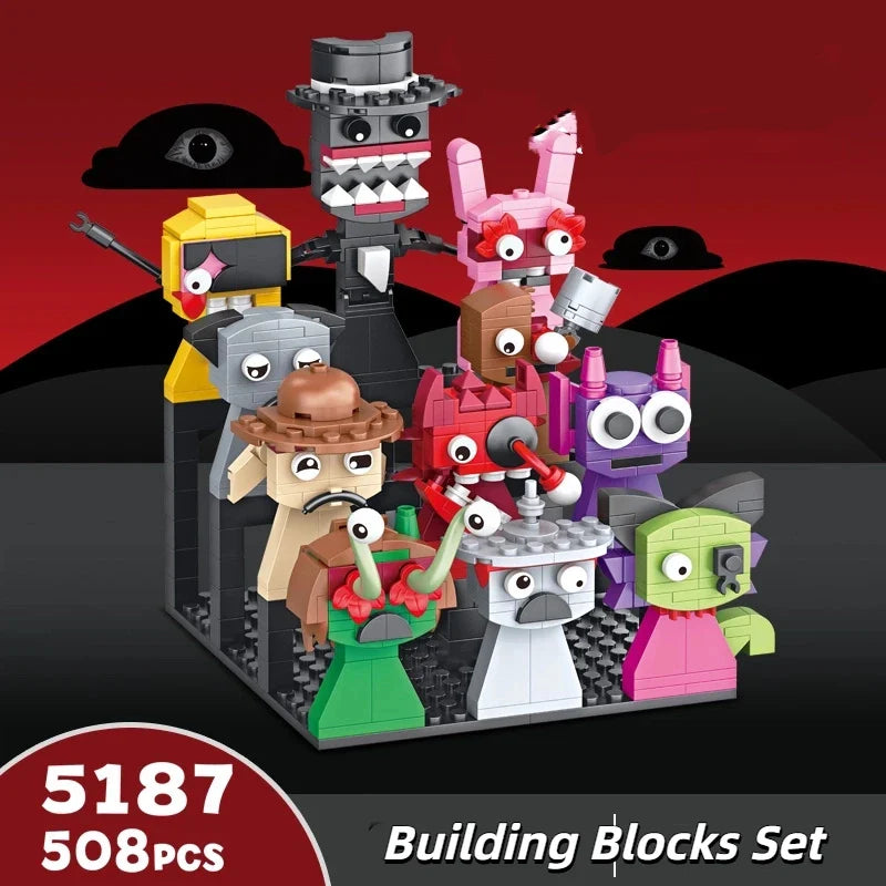 MOC Horror Anime Music Rhythm Box Game Building Blocks Set 2-in-1 Figures DIY Toy Gift