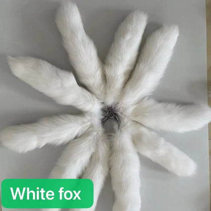 Real Fox Fur Tail Keychain – Large Natural Fur Pendant for Cosplay, Bags, Cars, and Women