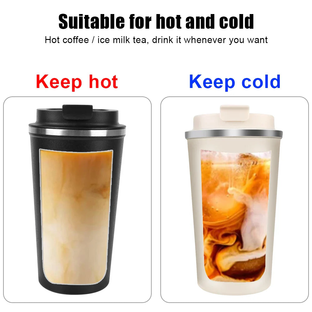 Double Stainless Steel Coffee Mug – Car Thermos, 380/510ML, Leak-Proof Travel Thermo Cup for Tea, Water, Coffee