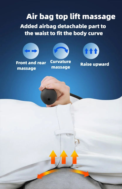 Electric Full Body Massage Mattress with Heating, Kneading & Vibration – Neck and Back Relaxation Pillow with Hand Control and Lumbar Airbag