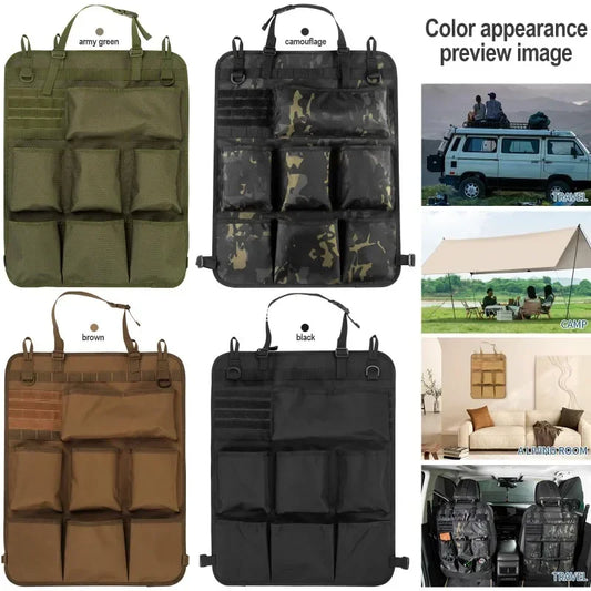 Tactical Camo Car Seat Back Storage Bag – Hanging Organizer Pocket for Interior Accessories