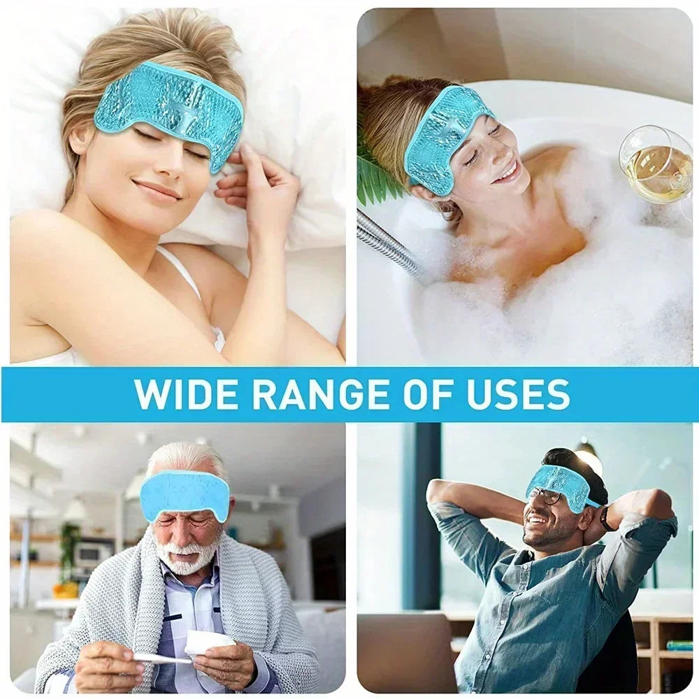 Hot & Cold Gel Bead Migraine Wrap — Soft Plush Ice Pack for Headaches, Stress Relief & SPA
