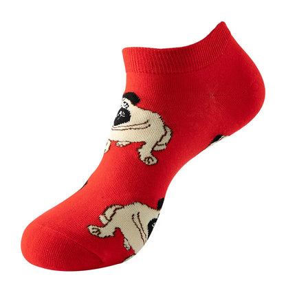 Combed Cotton Ankle Socks for Men & Women - Funny Beer, Fruit & Food Novelty Low Cut Socks (EU 38-43)