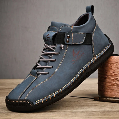 2024 Handmade Leather Casual Men’s Shoes - Breathable Sneakers & Ankle Boots for Outdoor Wear