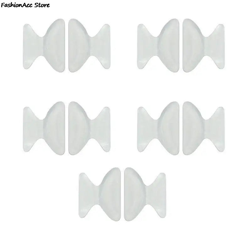 5 Pairs Adhesive Silicone Glasses Nose Pads - Non-Slip Clear & Black Thin Nosepads for Eyeglasses & Sunglasses