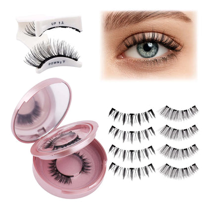 GEMERRY Magnetic Eyelashes Set with Applicator – Natural Look Reusable No Glue Soft Strip False Lashes Makeup Kit