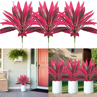 UV Resistant Artificial Tropical Plants – Outdoor Fake Boston Fern, Agave & Hosta Potted Shrubs for Patio, Porch & Garden Decor