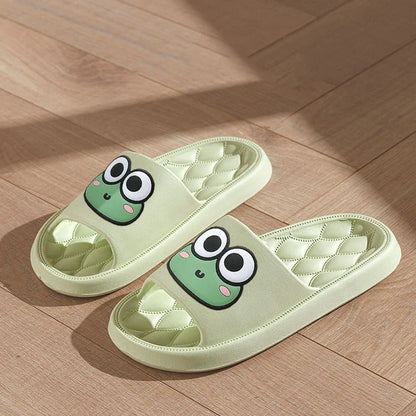 Summer Cartoon Frog Beach Slides – Anti-Slip Bathroom & Home Flip Flops, Soft Comfortable Sandals