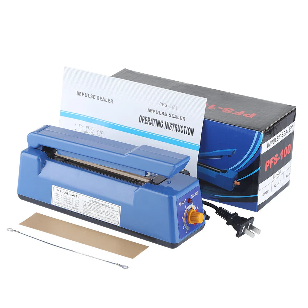 Electric Heat Sealer Machine — Hand Press Vacuum Impulse Sealer for Food, Plastic Bags, Balloons & Packaging