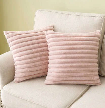 Faux Fur Plush Throw Pillow Covers – Soft Decorative Cushion Cases for Couch, 30x50cm & 45x45cm, Orange, Green, Pink, Cream