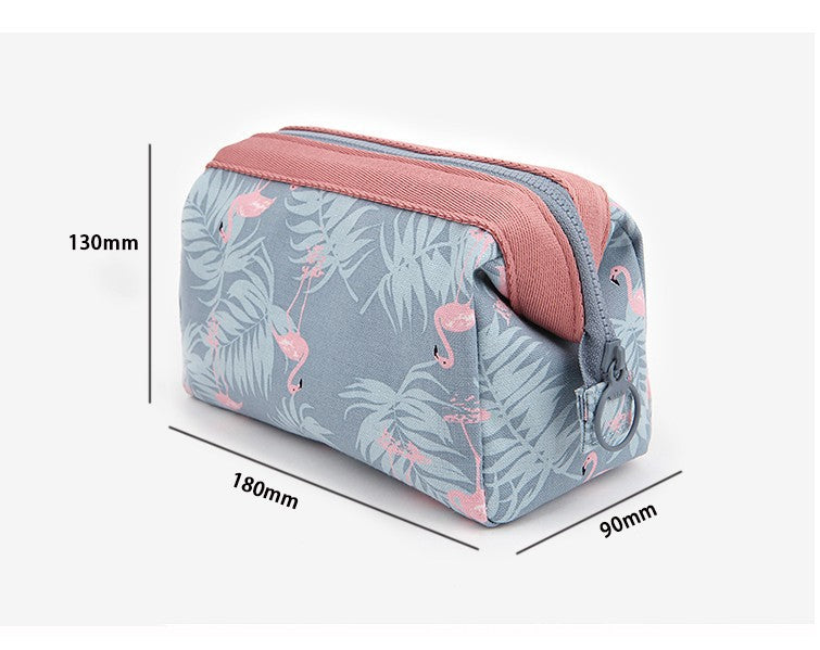 Women’s Flamingo Makeup Bag – Large Travel Toiletry & Cosmetic Organizer Pouch