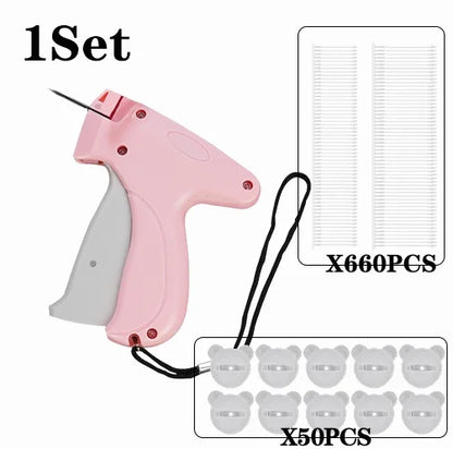 Garment Label Gun – Soft Silicone Pinless Snap Sewing Tool with Quilt Holder, Hangtag Gun & Anti-Slip Design