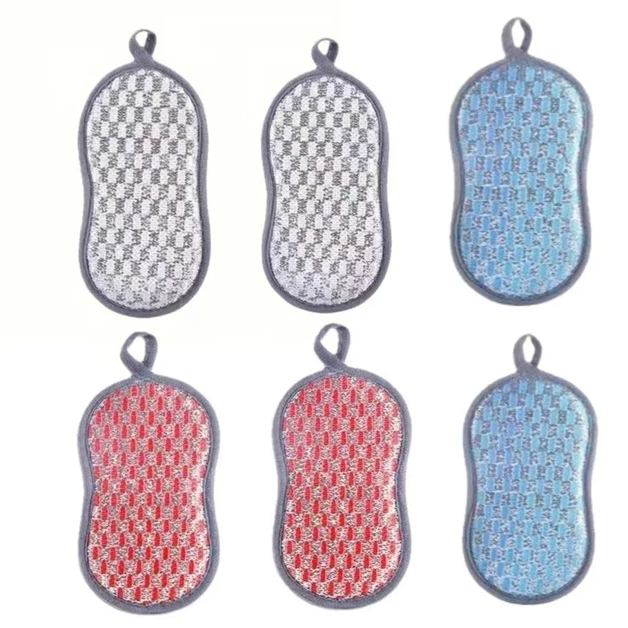 Double-Sided Kitchen Cleaning Sponges - Dishwashing Scrubber Pads & Reusable Scouring Tools