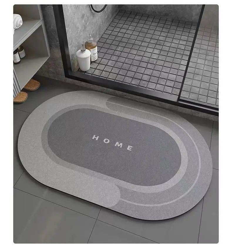 Bathroom Absorbent Floor Mat – Anti-Slip Diatomaceous Mud Quick-Dry Foot Rug for Toilet & Door, Anti-Fall Mat