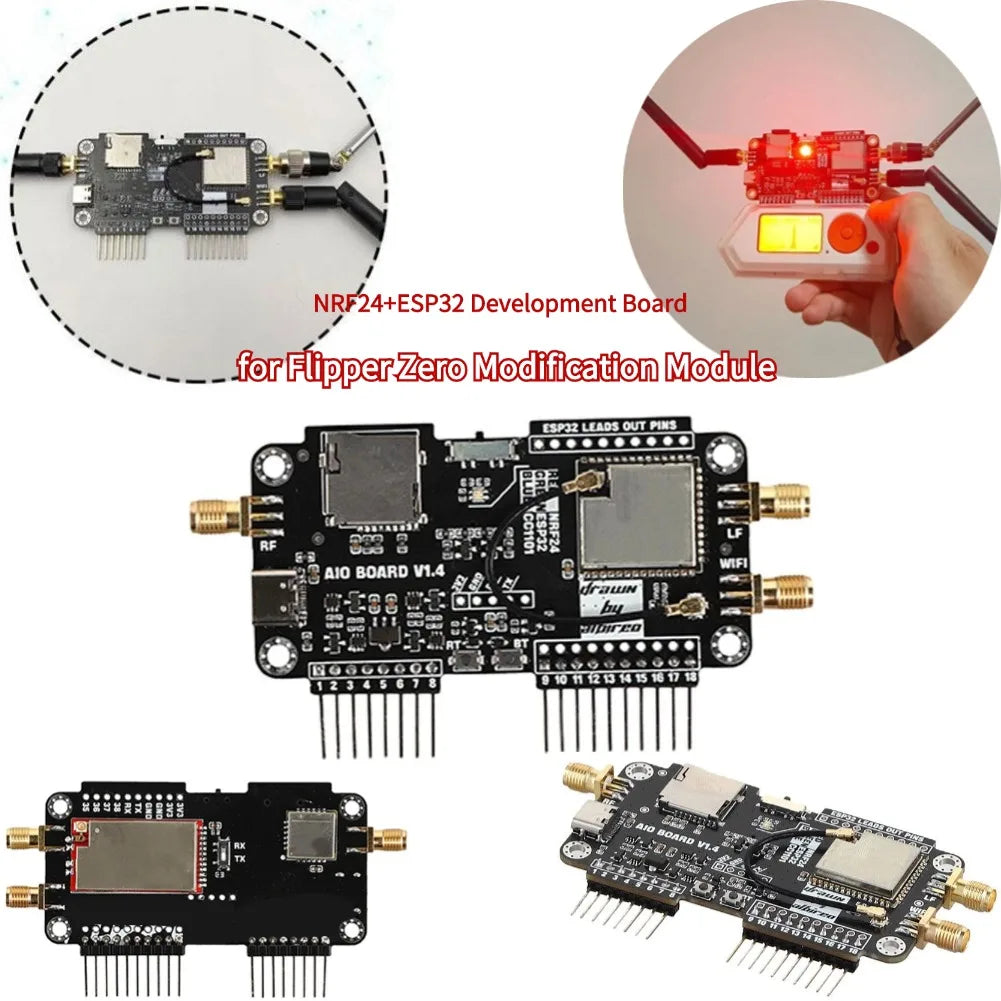 Flipper Zero Modification Module – NRF24+ESP32 2.4G High-Gain Development Board with CC1101, NRF Sniffer & Mousejacker Support