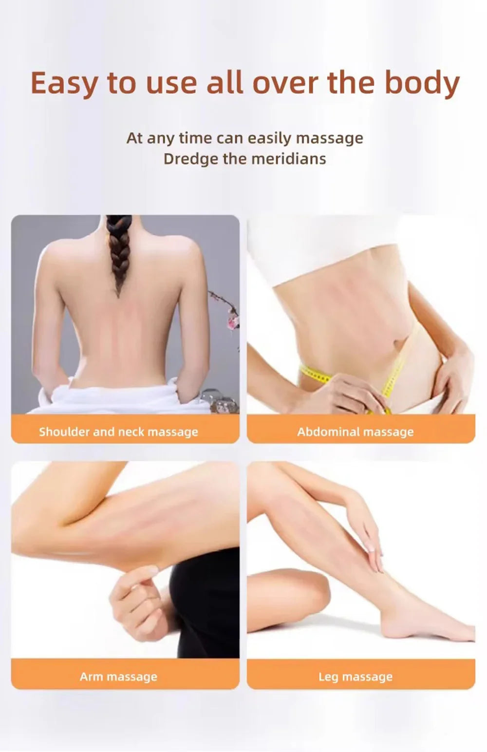 36W Red Light Heated Massage Roll Massager - 360° Rotating Inner Ball for Full Body & Anti-Cellulite