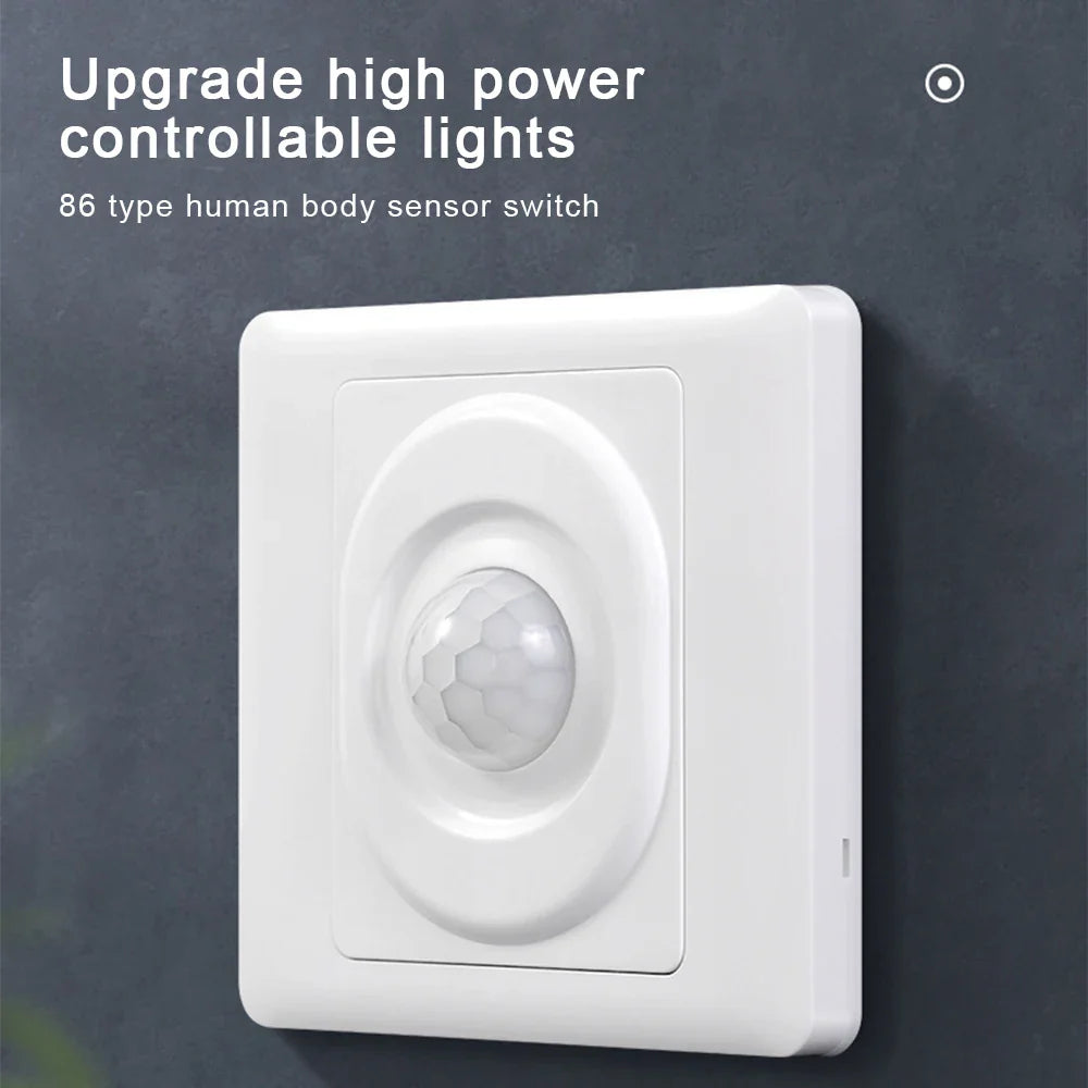 AC 220V LED PIR Motion Sensor Light Switch, Infrared Human Detection, Auto On/Off for Corridor & Staircase