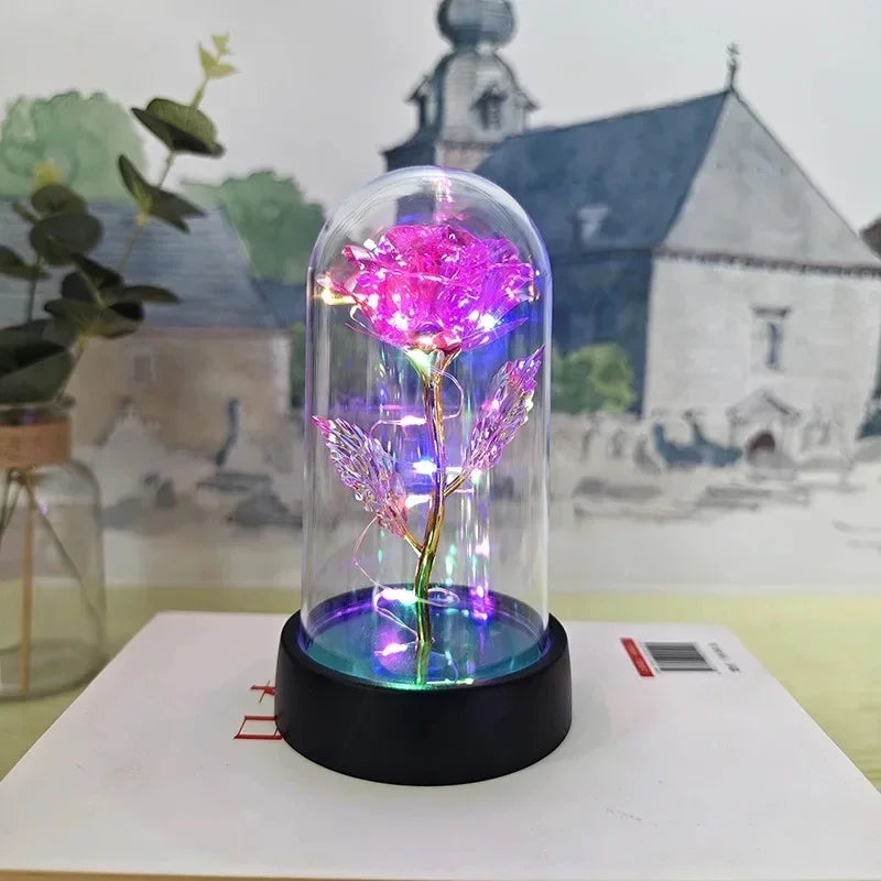 Artificial Eternal Rose Flowers with LED Light – Valentine’s Day Gift for Girlfriend, Wedding & Christmas Decor