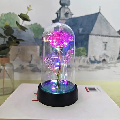 Artificial Eternal Rose Flowers with LED Light – Valentine’s Day Gift for Girlfriend, Wedding & Christmas Decor